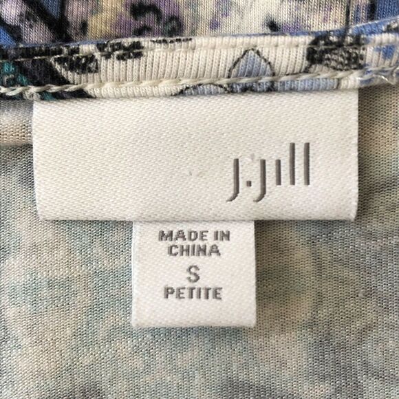 J. Jill Blue Floral High Waist Dress Rayon Blend SM - Picture 2 of 7